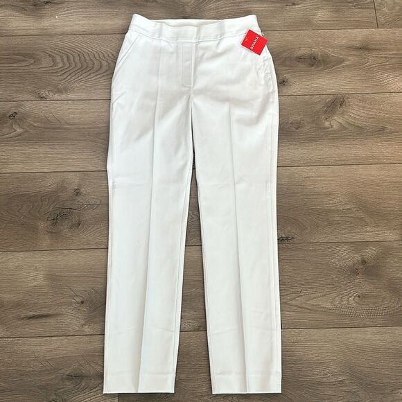 SPANX Pants - Spanx High Rise Slim Straight White Ankle Pants Size Small